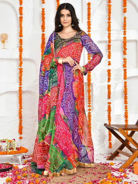 Panchrangi Multi-Color Floor Length Anarkali Suit